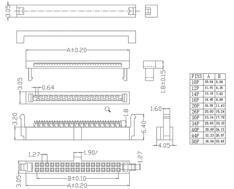 1.27mm 1.27mm IDC Socket Connectors3