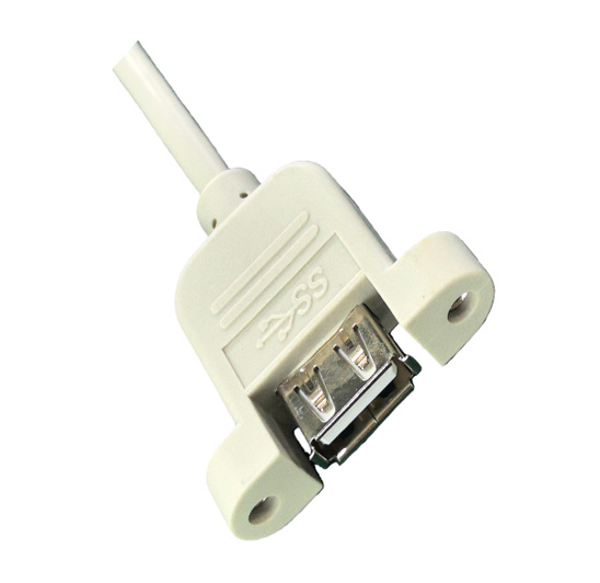 Professional panel mount USB 2.0 Type-A female extension cable