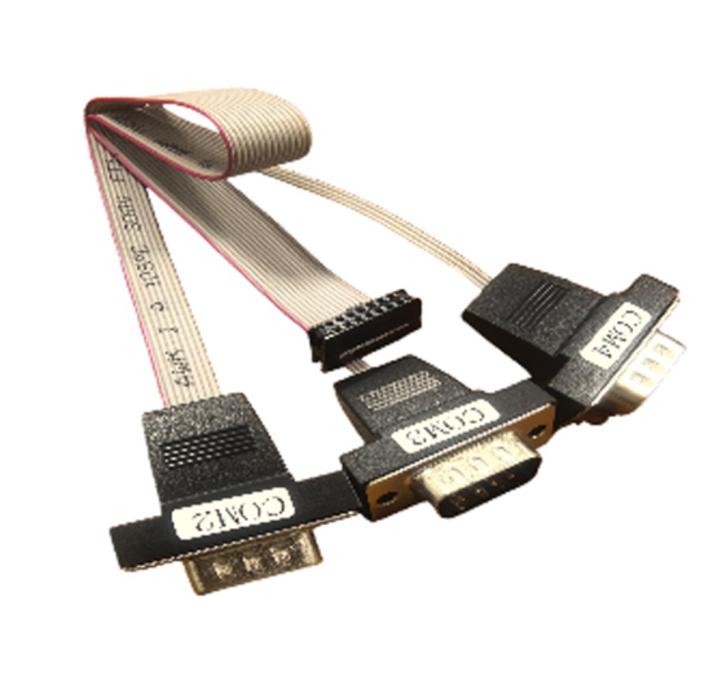 Multi-serial port flat cable assembly for compact industrial equipment
