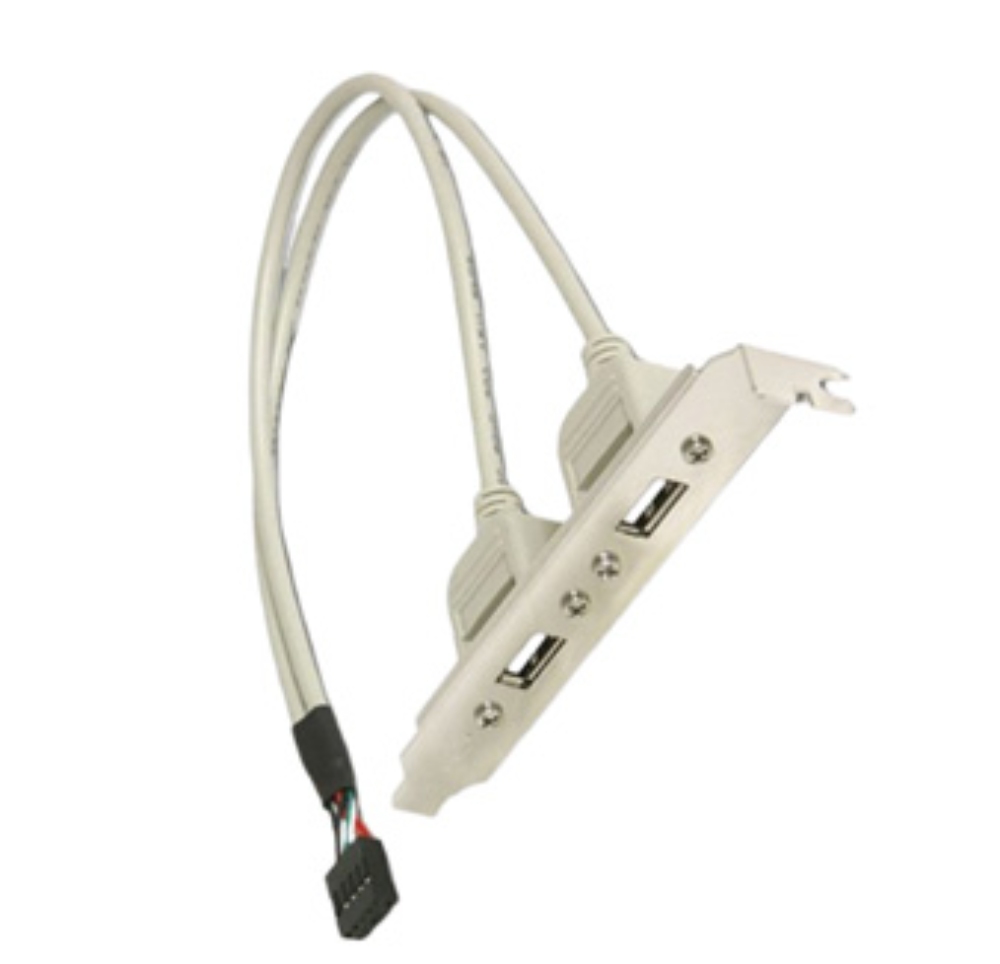 Industrial-grade Internal USB 2.0 Header to Dual-Port Type-A Bracket Cable