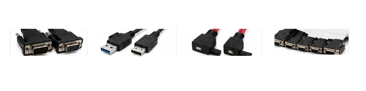 Overmolded Cable Assembly Product Examples for Serial USB SATA and Multi Port Applications