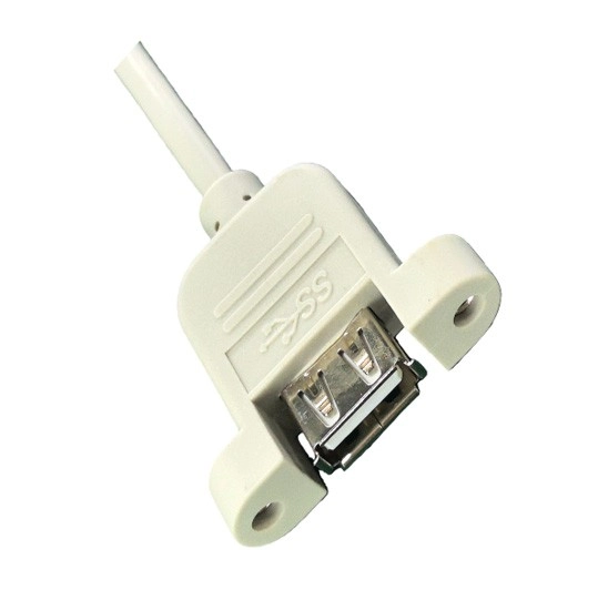 Panel mount USB 2.0 Type-A extension cable for equipment access